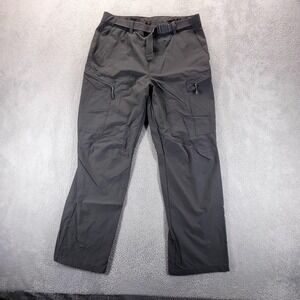 Rohan Pants Mens 34x29 Gray Insect Shield Hiking Nylon Cargo Belted Quick Dry